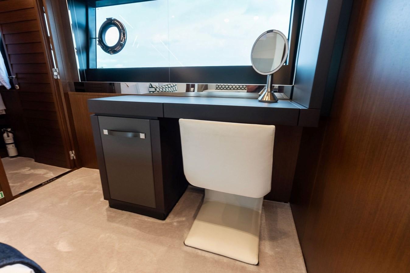 a bathroom with a large mirror aboard HEAVEN Yacht for Sale