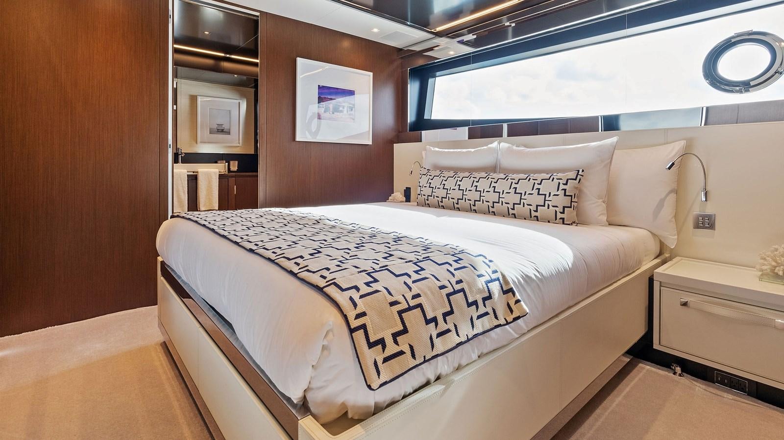 a room with two beds aboard HEAVEN Yacht for Sale