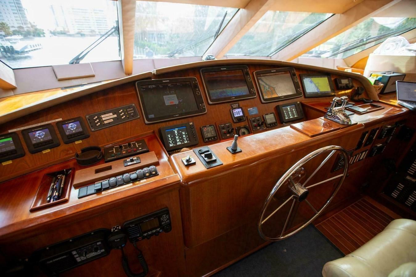 a room full of radio equipment aboard WATERFORD Yacht for Sale