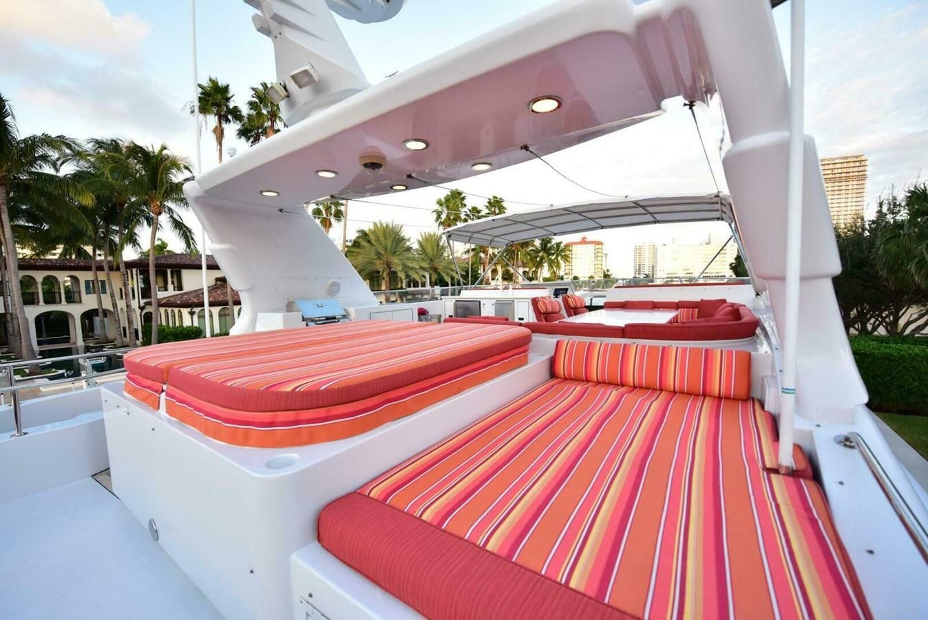 a covered patio with a pool aboard WATERFORD Yacht for Sale