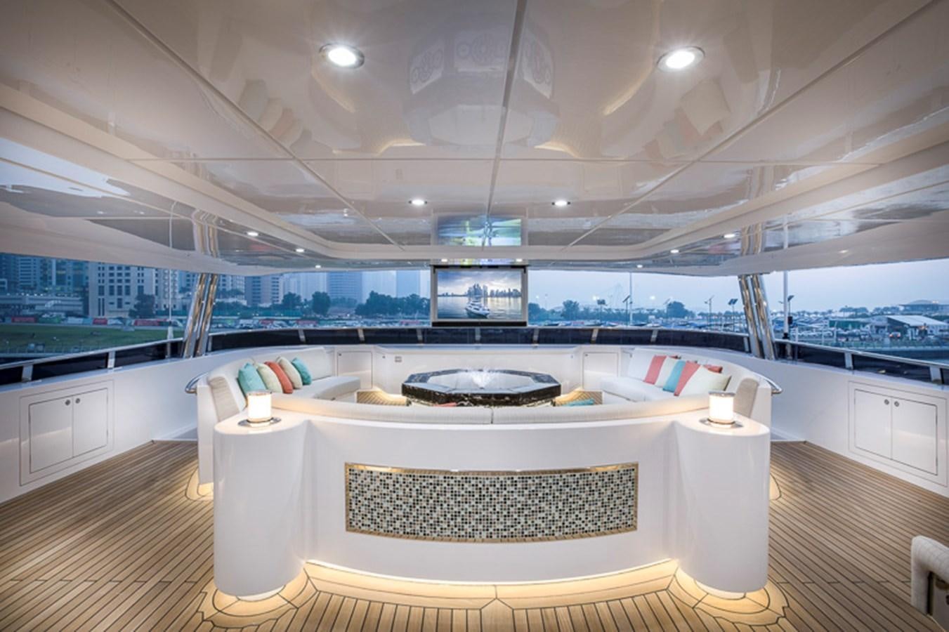 a large room with a large jacuzzi aboard SEHAMIA Yacht for Sale