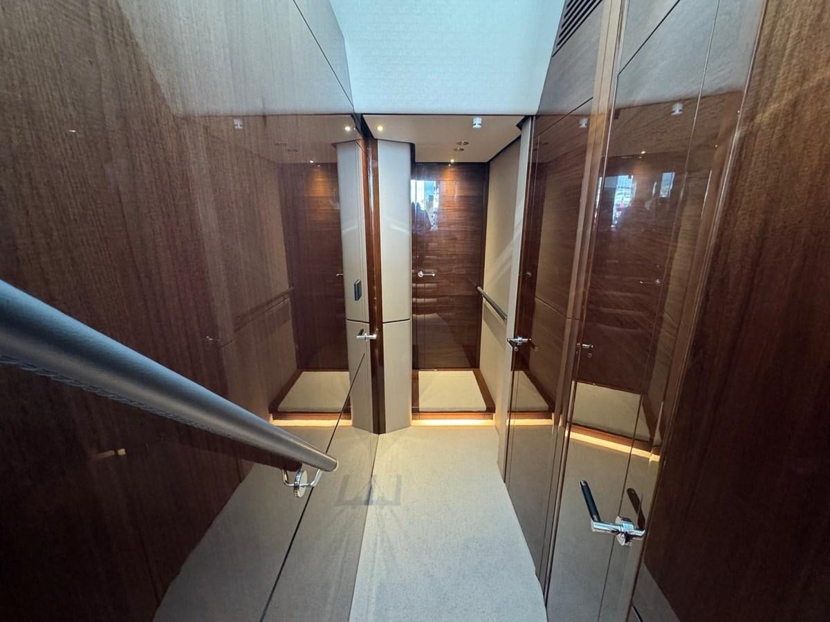 a hallway with doors aboard ALEXANDRA II Yacht for Sale