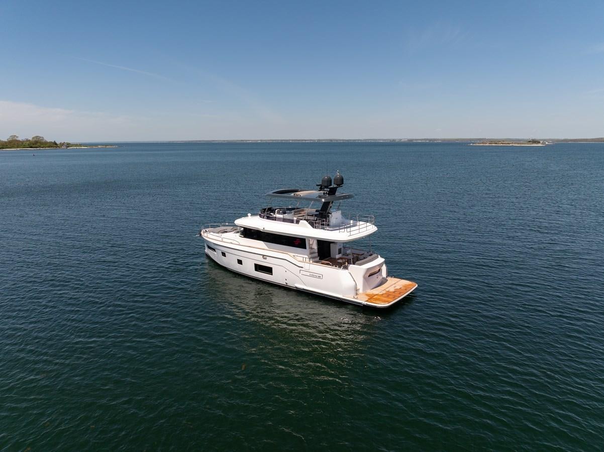 a boat in the water aboard NEW 2023 SIRENA 68 Yacht for Sale