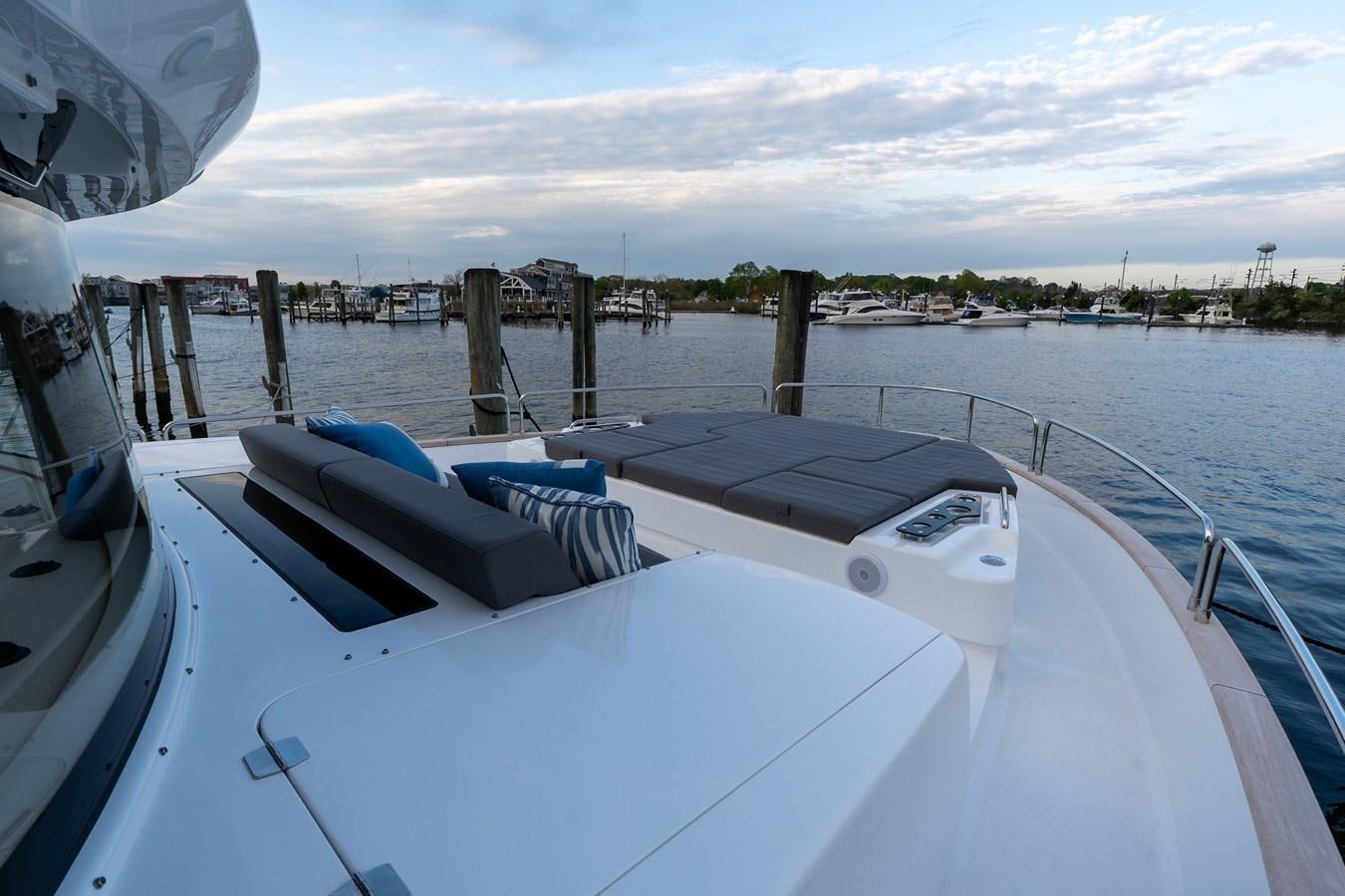 a boat on the water aboard NEW 2023 SIRENA 68 Yacht for Sale