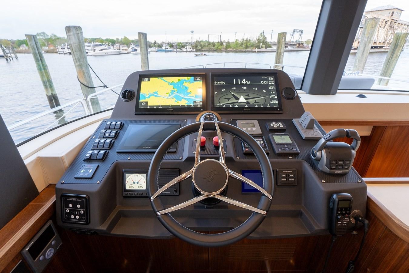 inside of a car aboard NEW 2023 SIRENA 68 Yacht for Sale