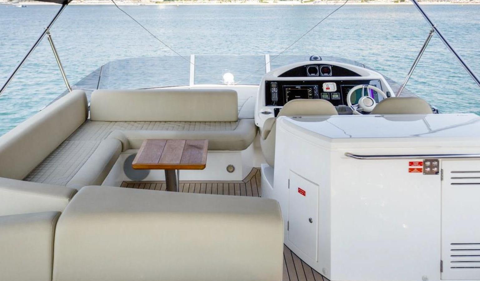 the front of a boat aboard RAIDEX Yacht for Sale