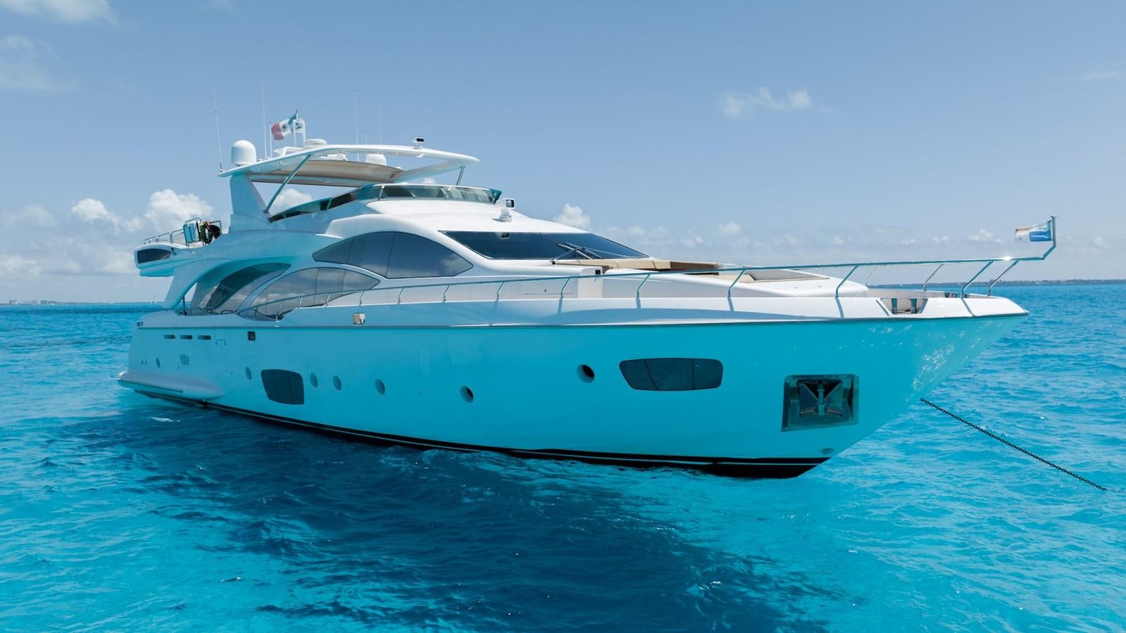 a white yacht in the water aboard V&V Yacht for Sale