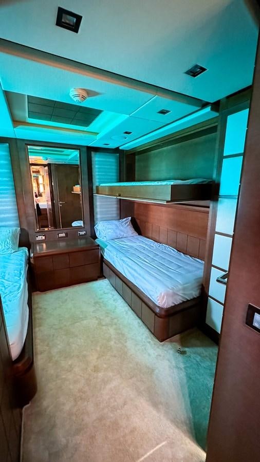 a bed in a room aboard V&V Yacht for Sale