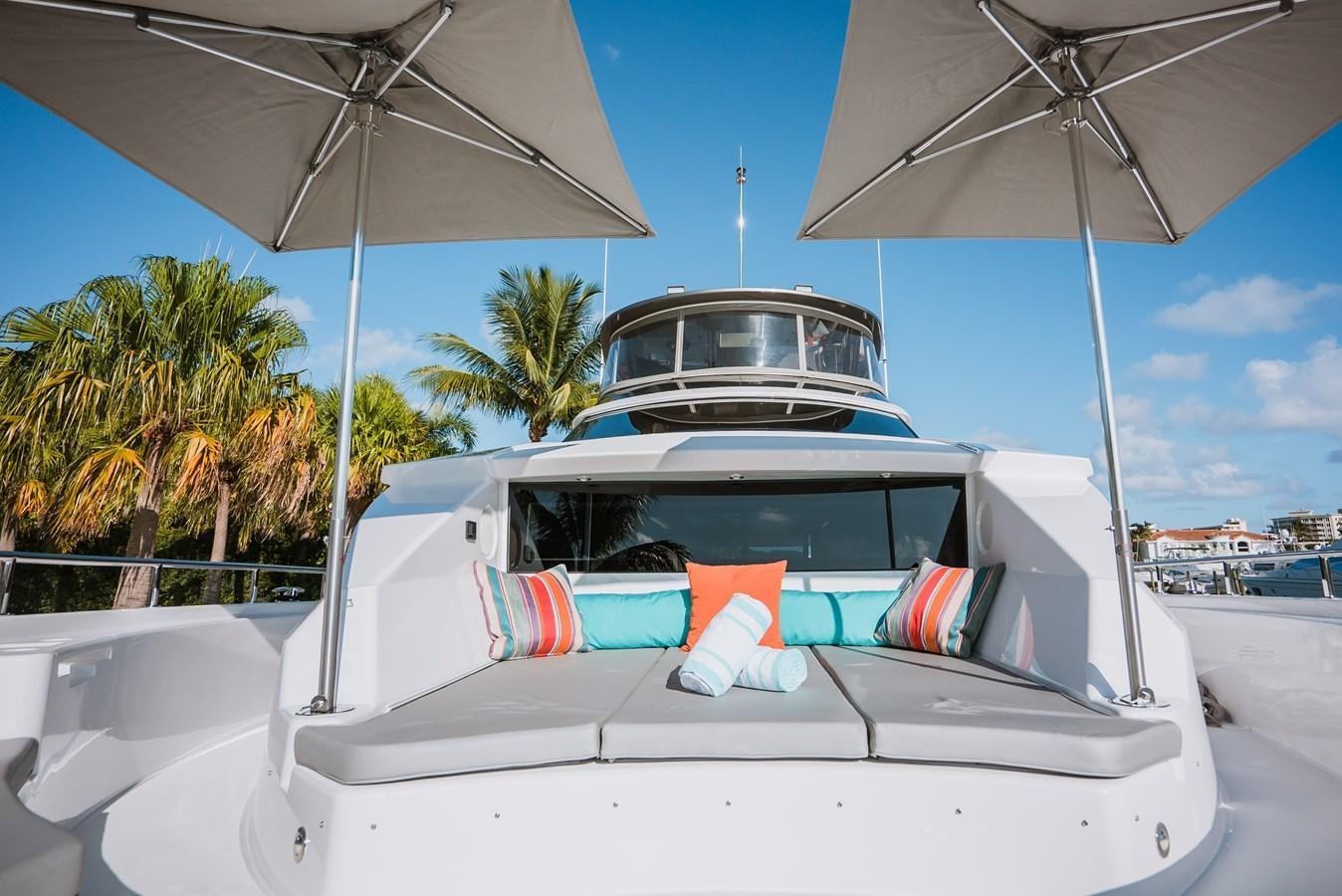 a boat with flags on it aboard LATITUDES Yacht for Sale