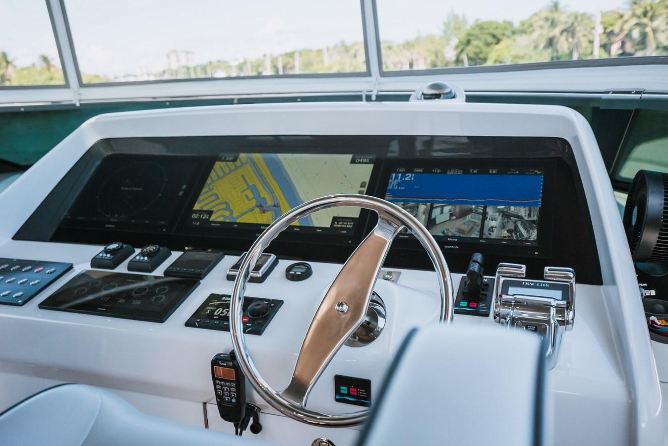 the inside of a car aboard LATITUDES Yacht for Sale