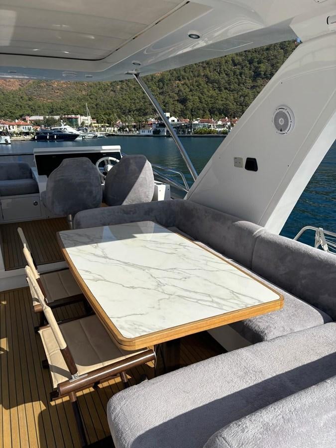 a table on a boat aboard ATLANTIS OF LONDON Yacht for Sale