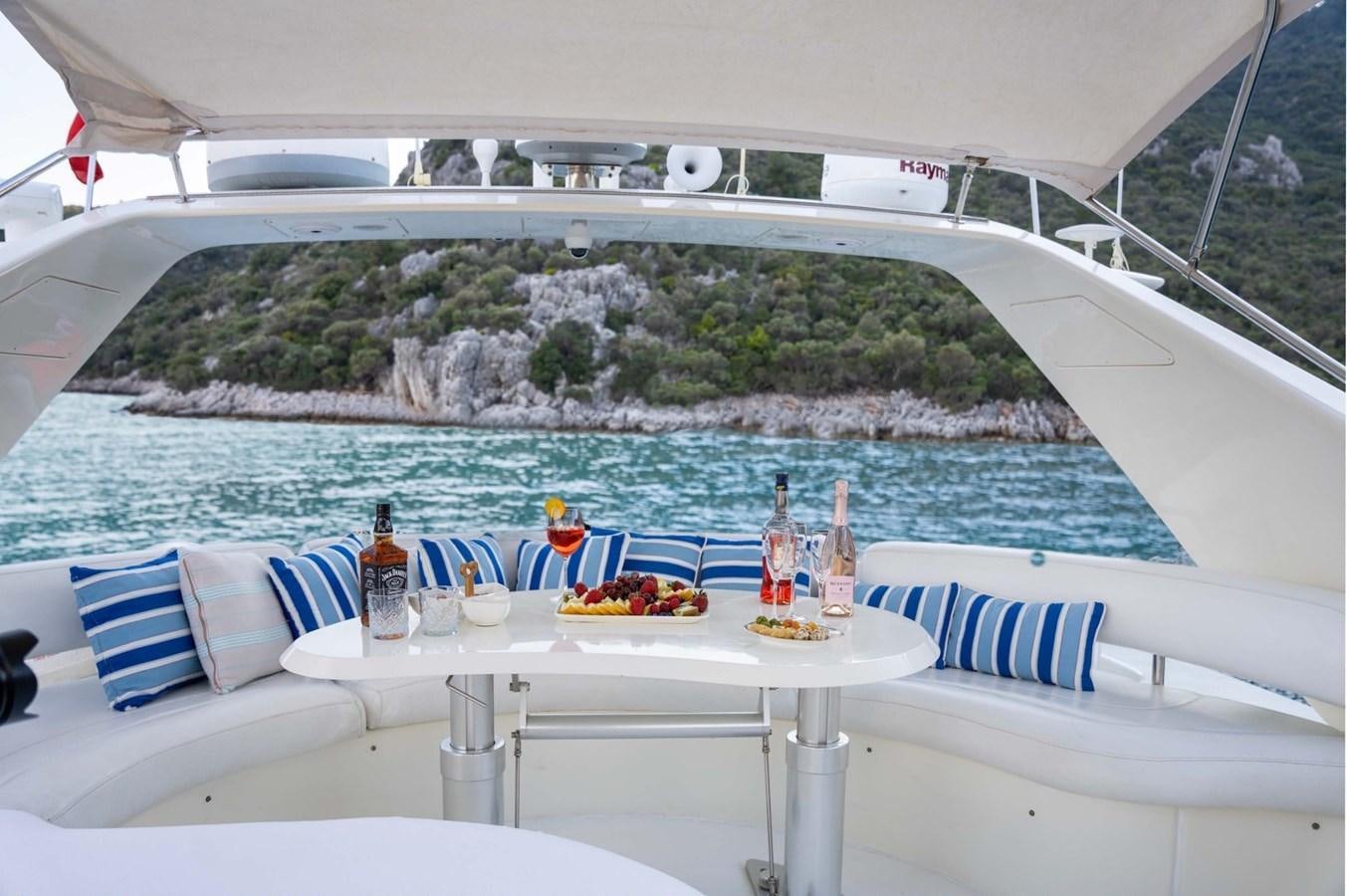 a table with food on it aboard D FLAWLESS Yacht for Sale