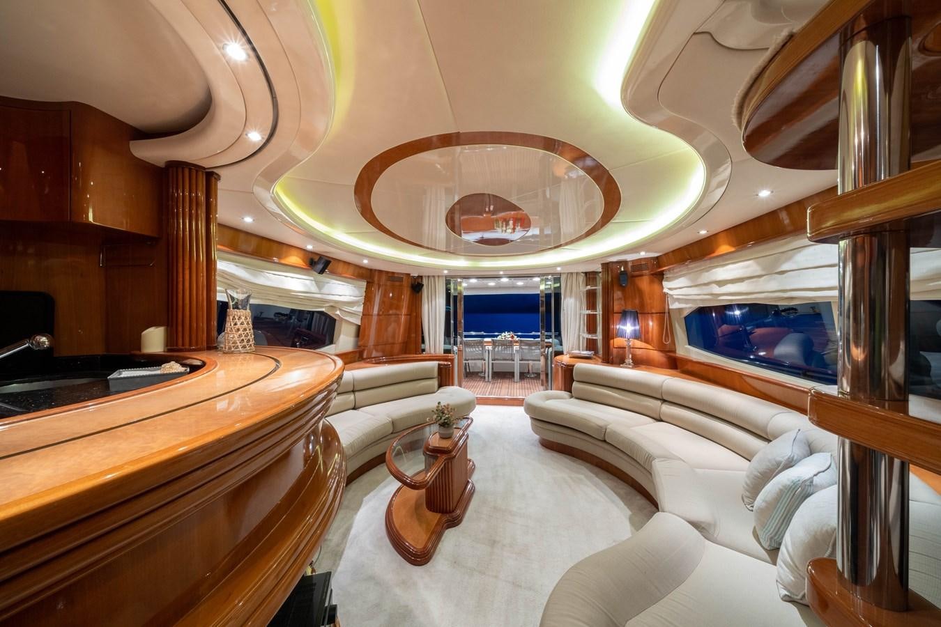 a fancy looking room with a large chandelier aboard D FLAWLESS Yacht for Sale