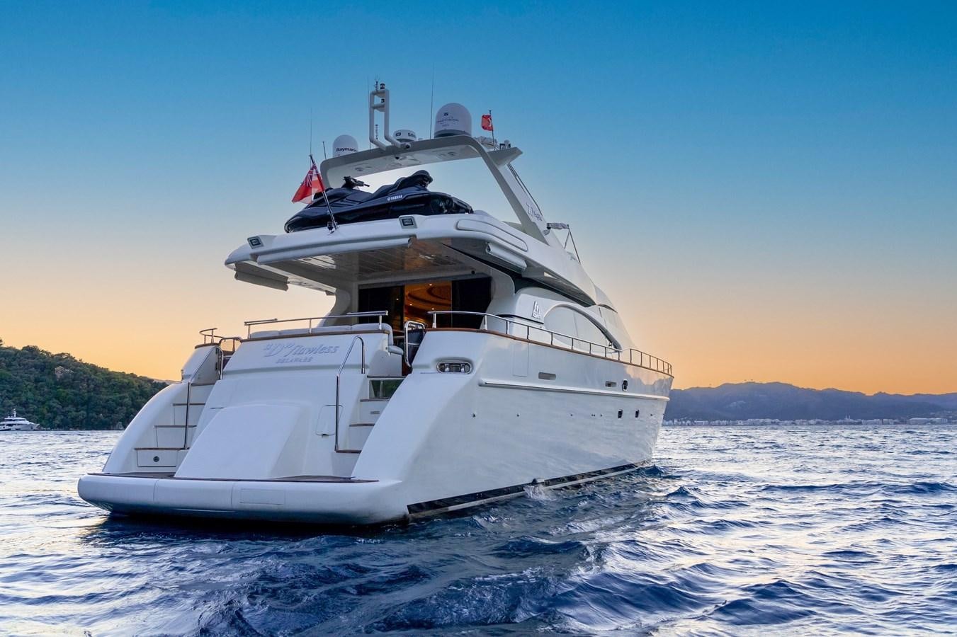 a white boat in the water aboard D FLAWLESS Yacht for Sale