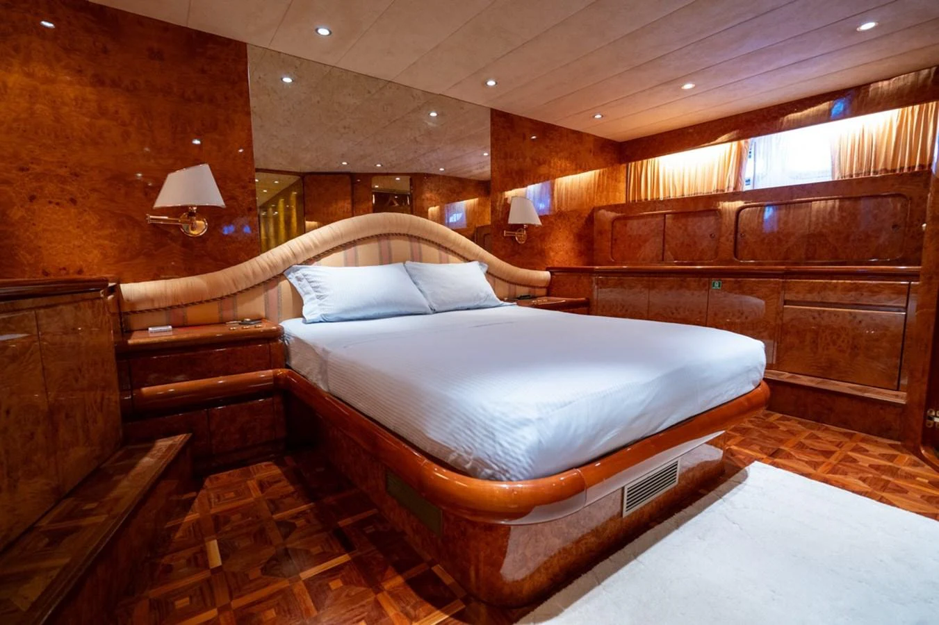 a bed in a cabin aboard ADMIRAL 27 M Yacht for Sale