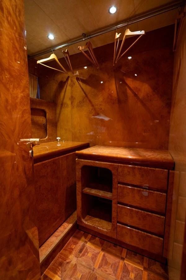a bathroom with a sink and a mirror aboard ADMIRAL 27 M Yacht for Sale