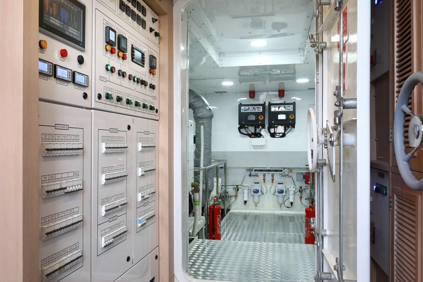 a hallway with medical equipment aboard TORTURA Yacht for Sale