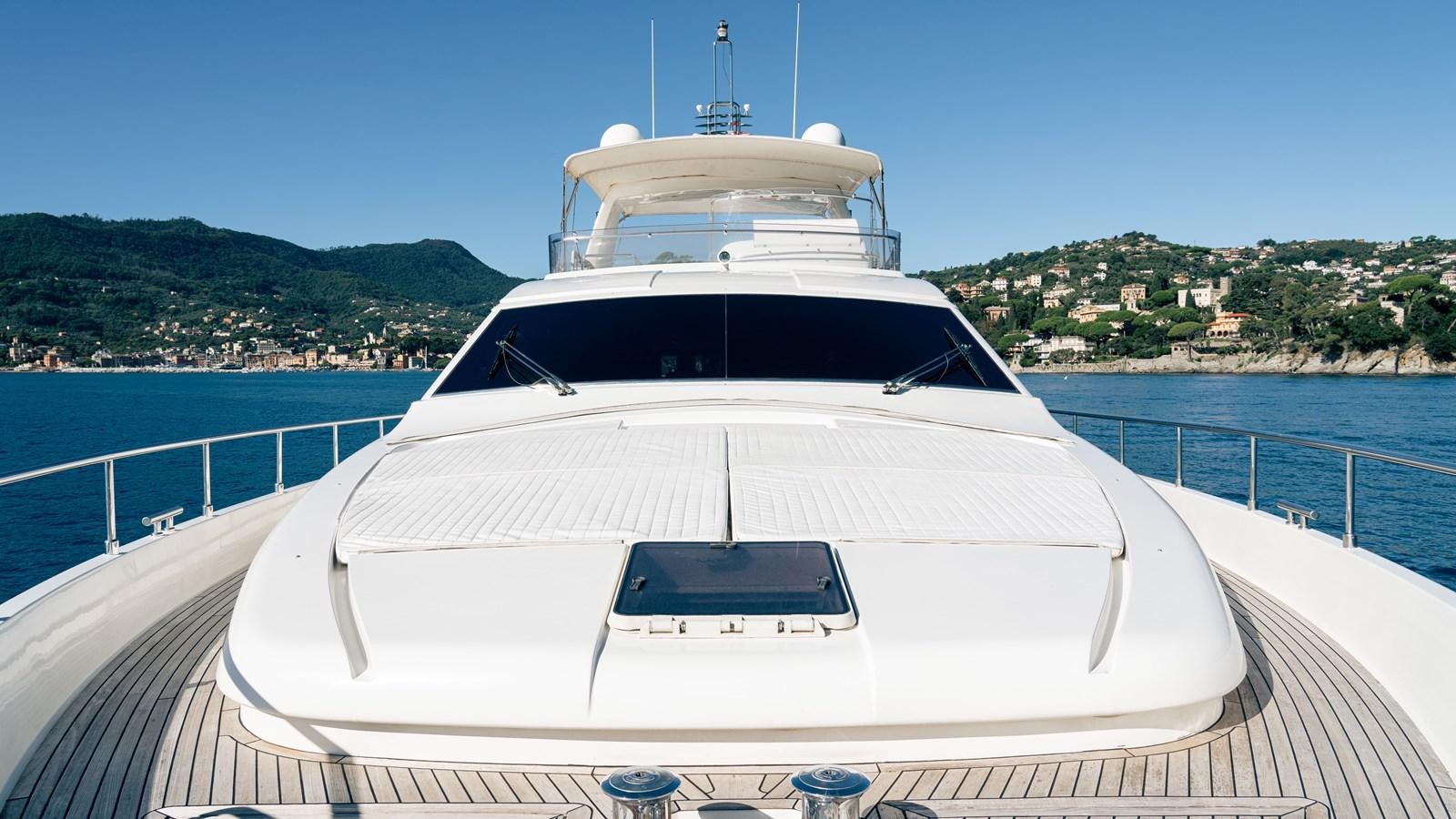a white yacht on a boat aboard LADY HELENA Yacht for Sale