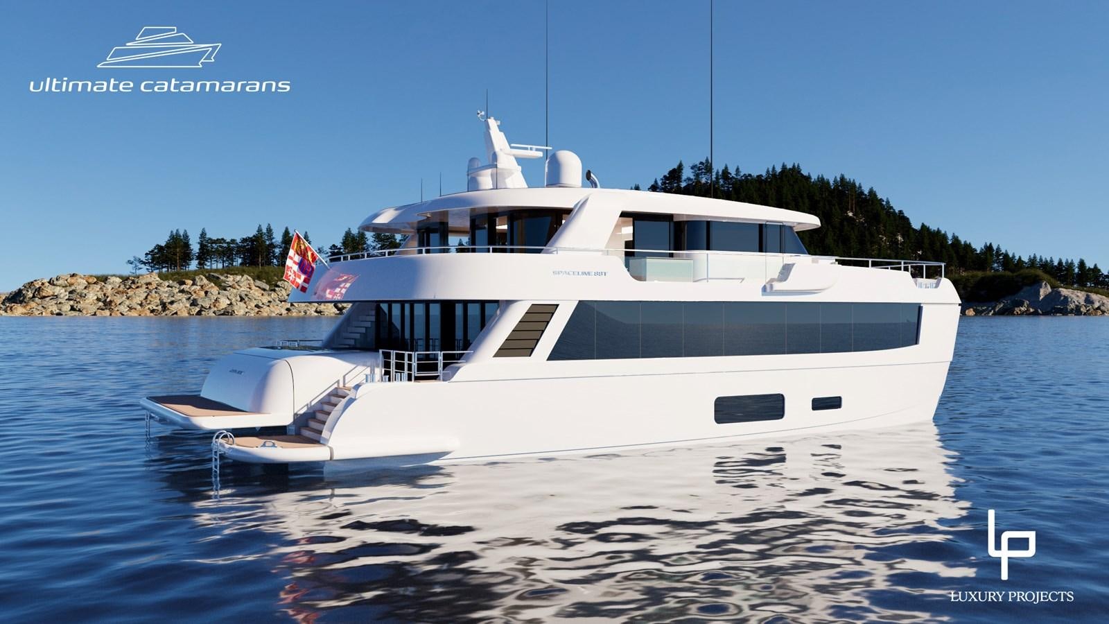 a boat on the water aboard SPACELINE 88 Yacht for Sale