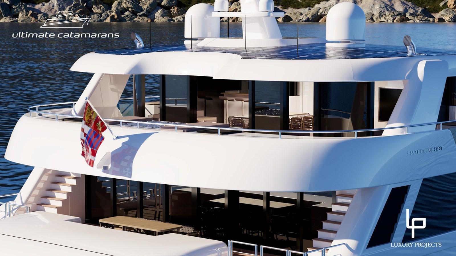 a boat on the water aboard SPACELINE 88 Yacht for Sale