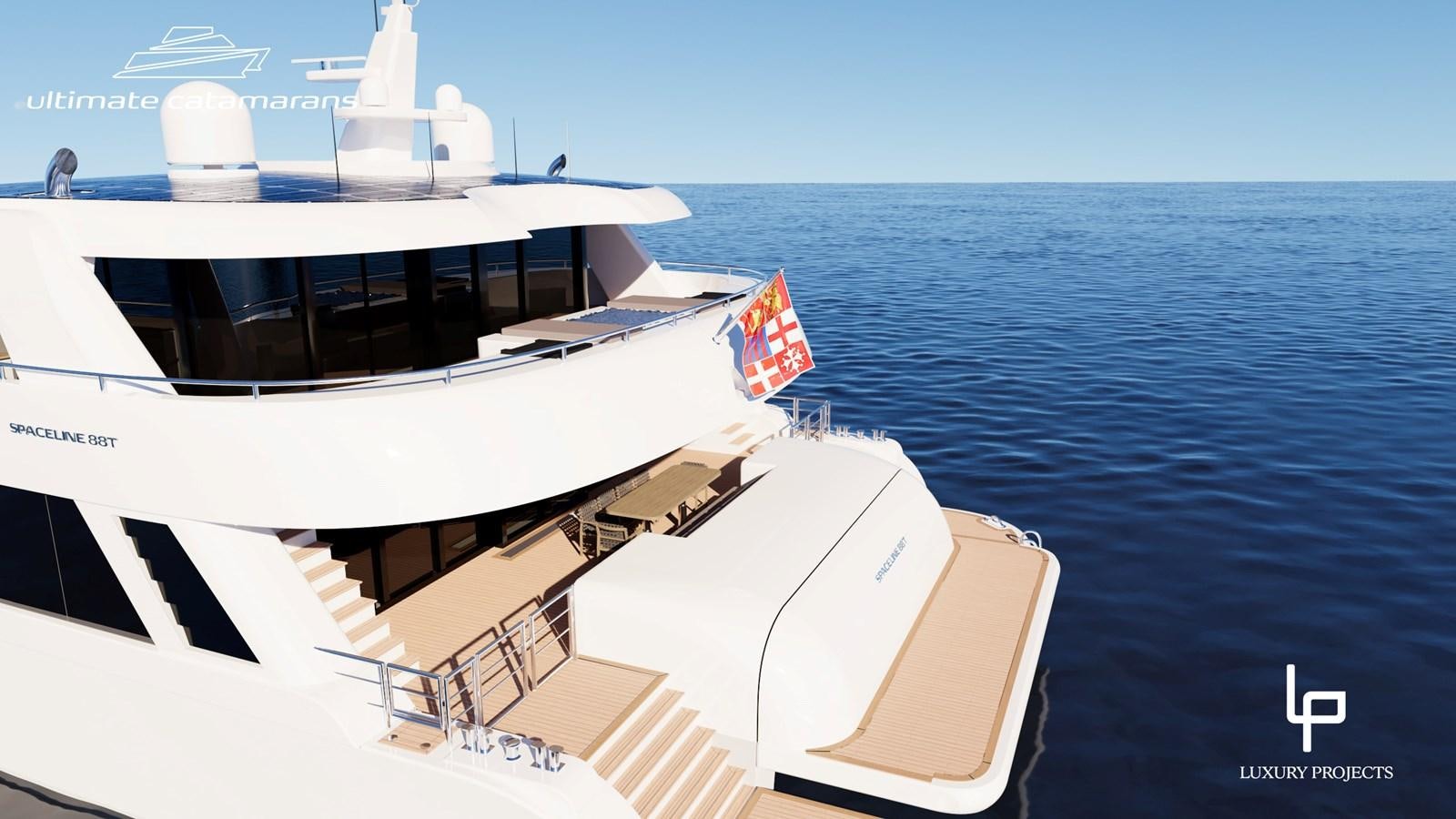 a boat on the water aboard SPACELINE 88 Yacht for Sale