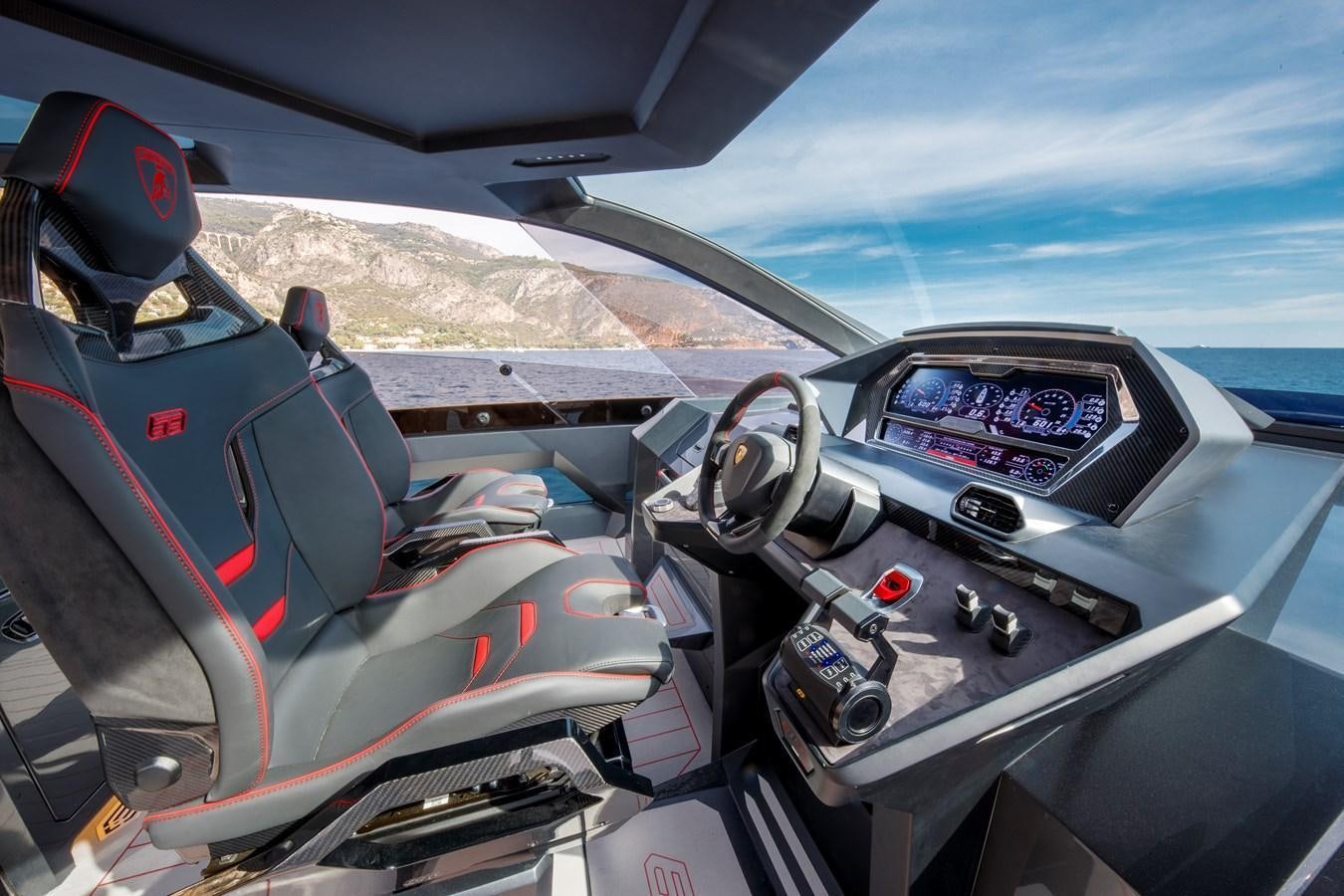 the inside of a car aboard FAST ONE Yacht for Sale