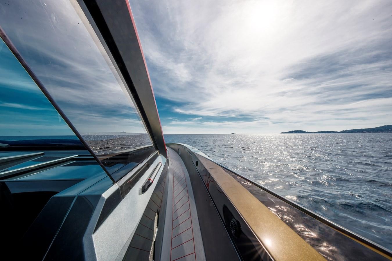 the view of the ocean from the cockpit of a plane aboard FAST ONE Yacht for Sale