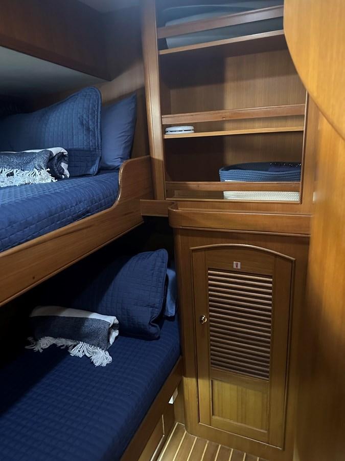 a dresser in a room aboard BANDOL Yacht for Sale