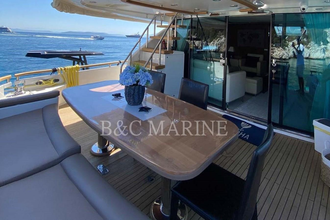a table on a boat aboard SQUADRON 80 Yacht for Sale