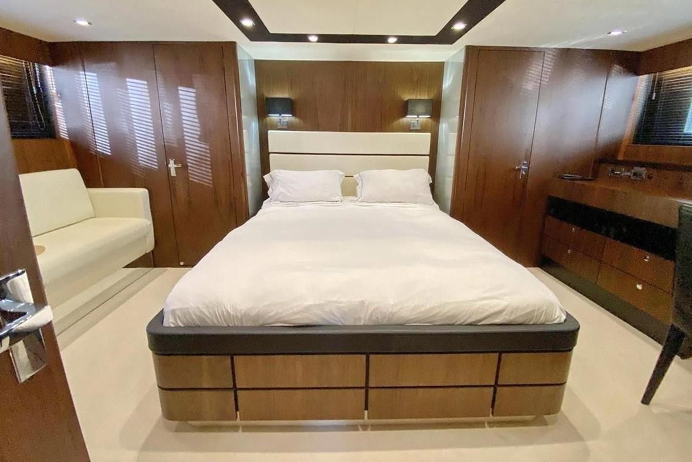a bed in a room aboard SQUADRON 80 Yacht for Sale
