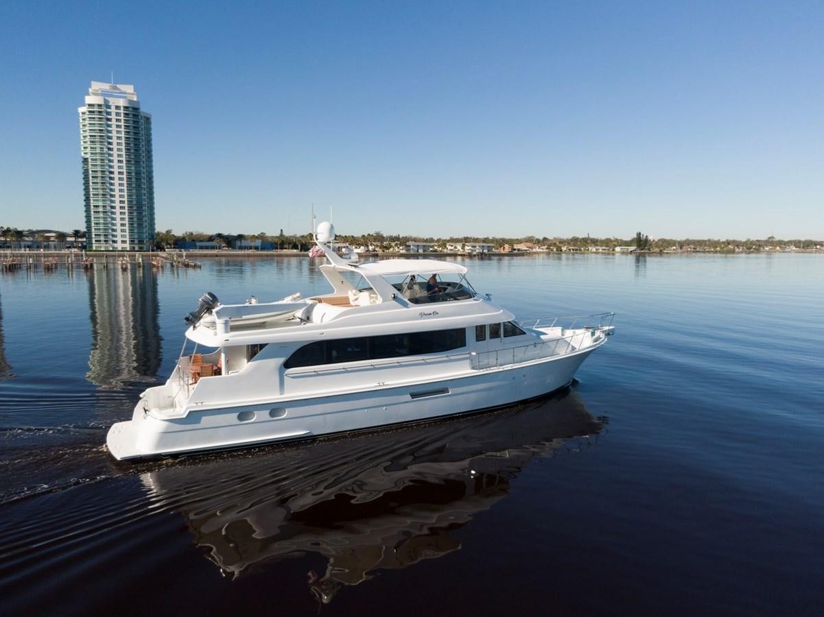 a boat on a dock aboard DREAM ON Yacht for Sale