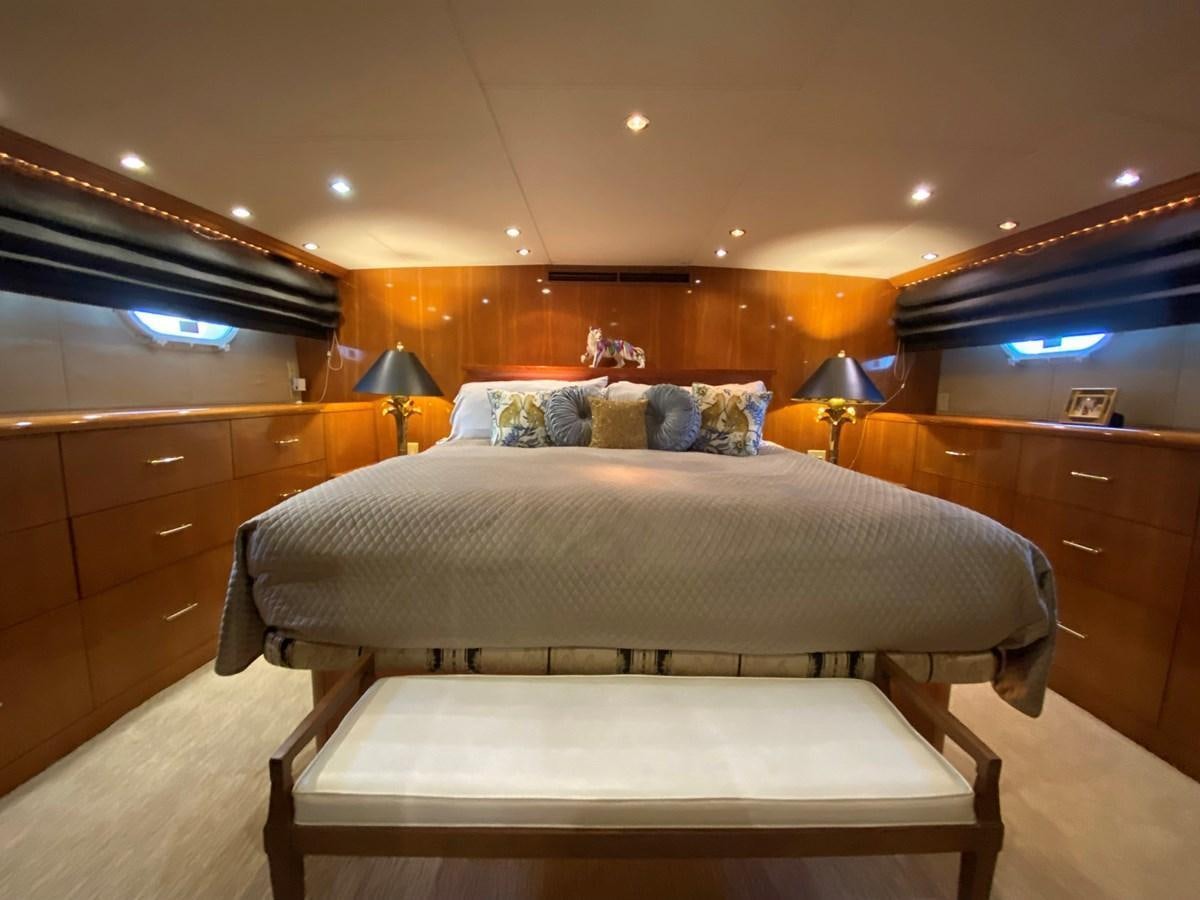 a bed in a room aboard DREAM ON Yacht for Sale