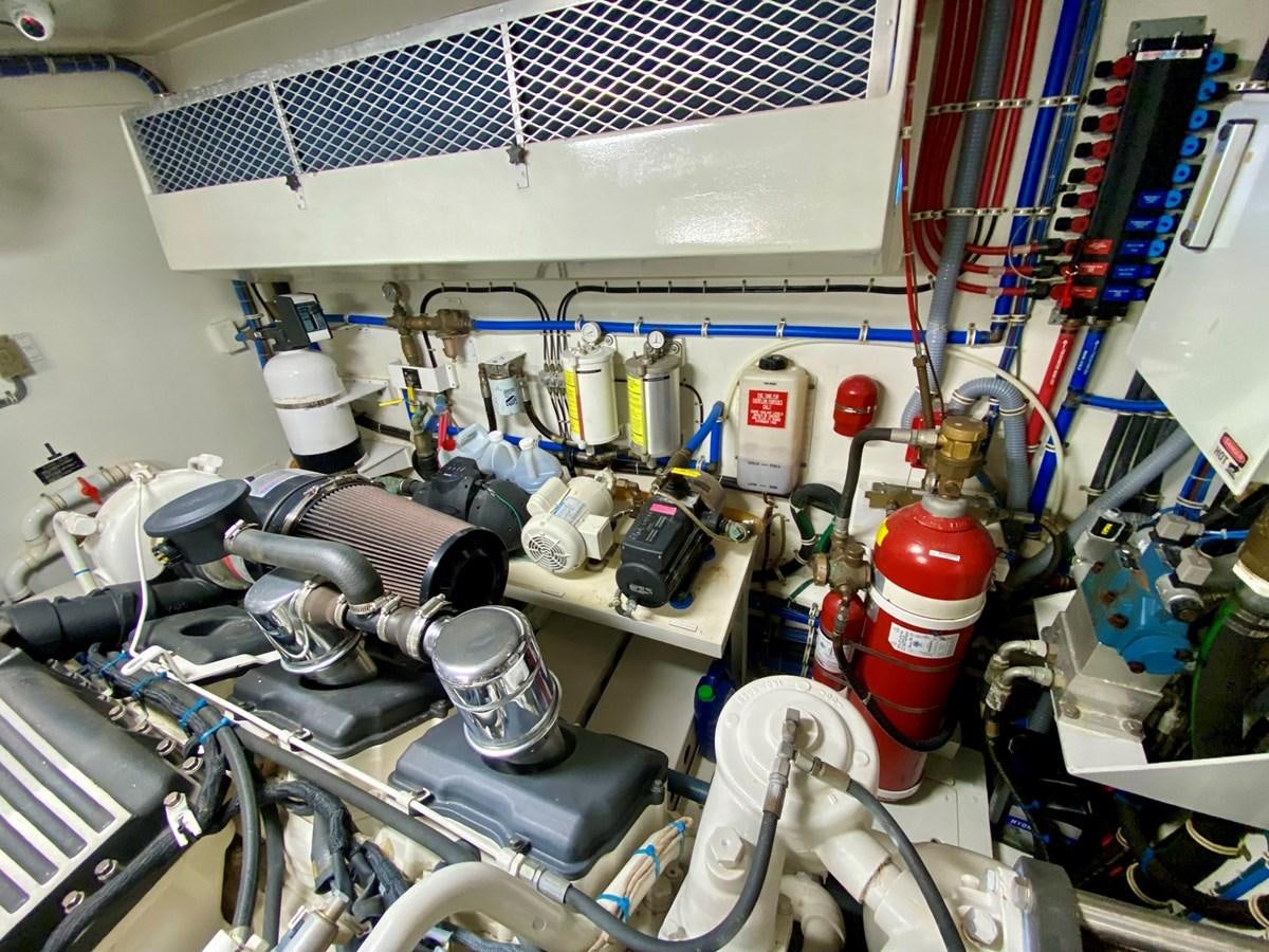 a room with a large group of pipes and tubes aboard DREAM ON Yacht for Sale