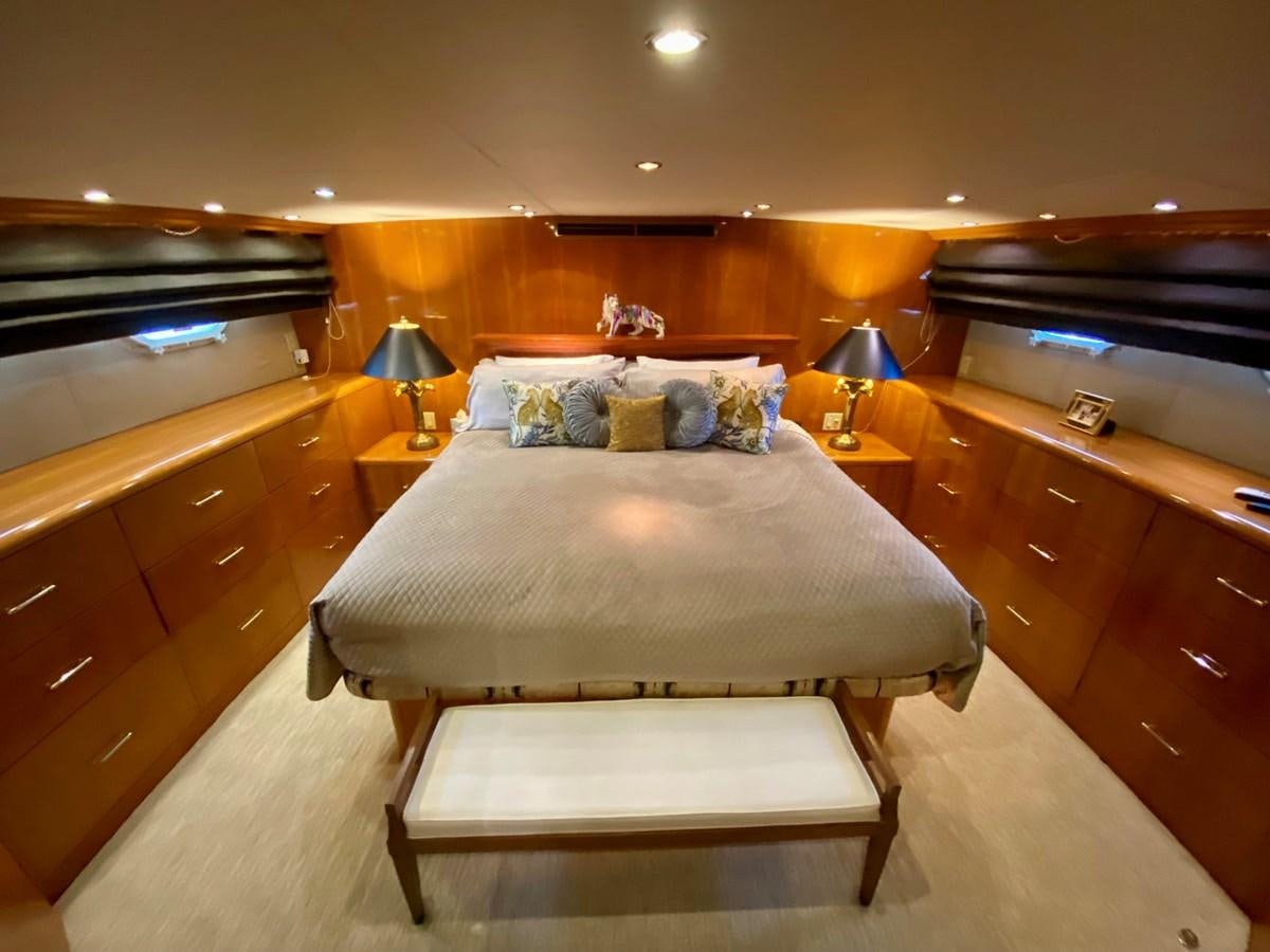 a bed in a room aboard DREAM ON Yacht for Sale