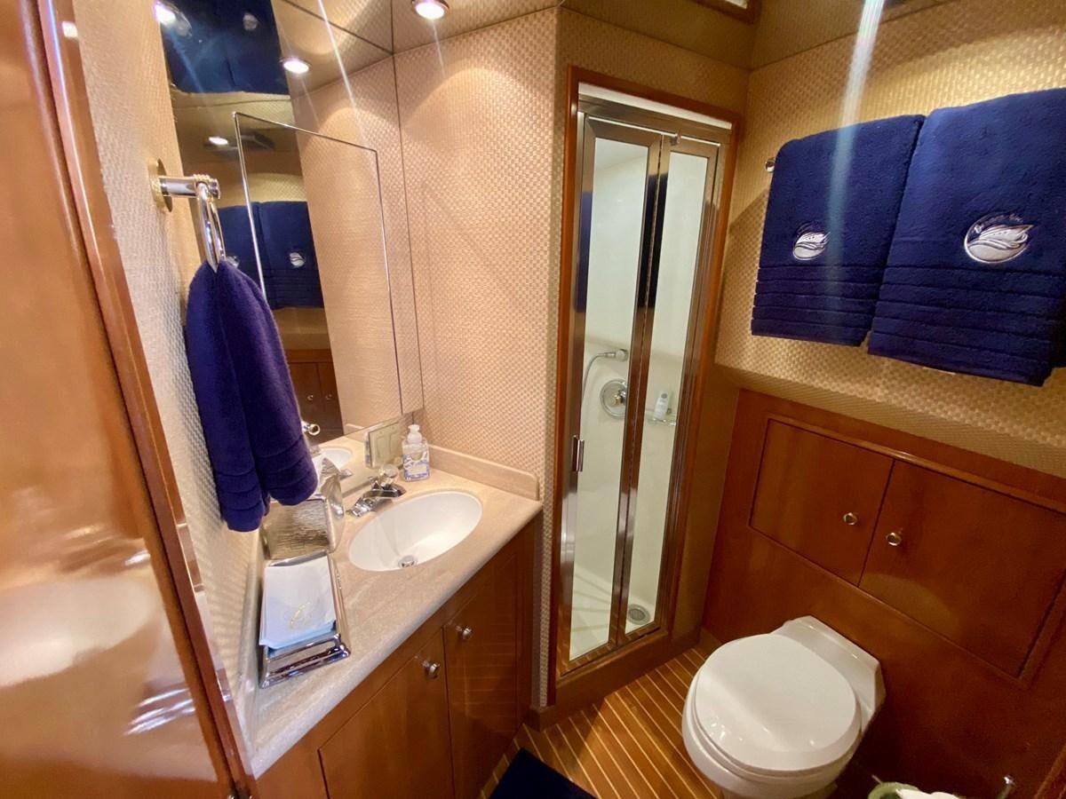 a bathroom with a sink and a toilet aboard DREAM ON Yacht for Sale
