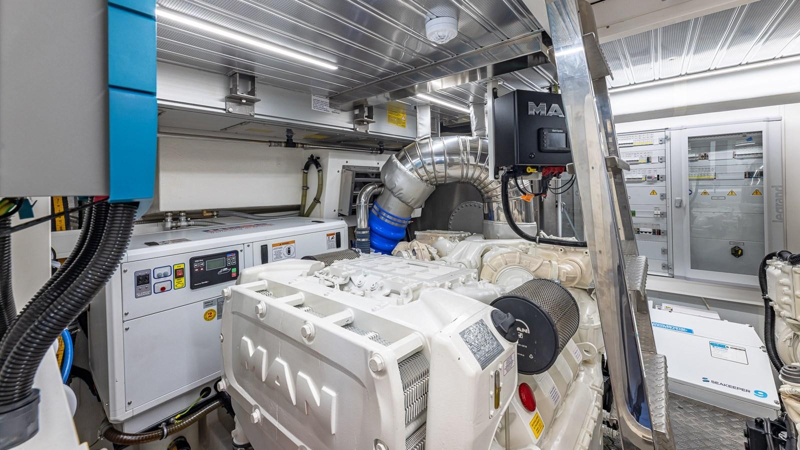 a room with machines and equipment aboard ISLA BONITA Yacht for Sale