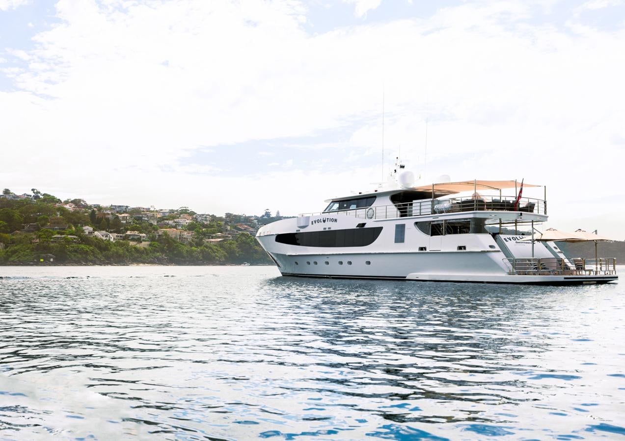 a boat on the water aboard EVOLUTION 1 Yacht for Sale