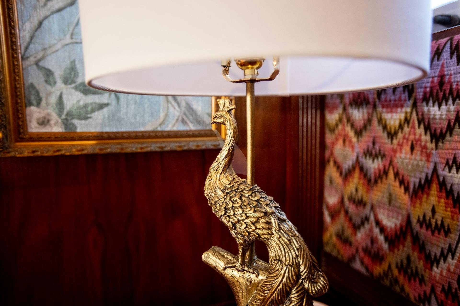 a lamp on a table aboard SEA BREEZE III Yacht for Charter