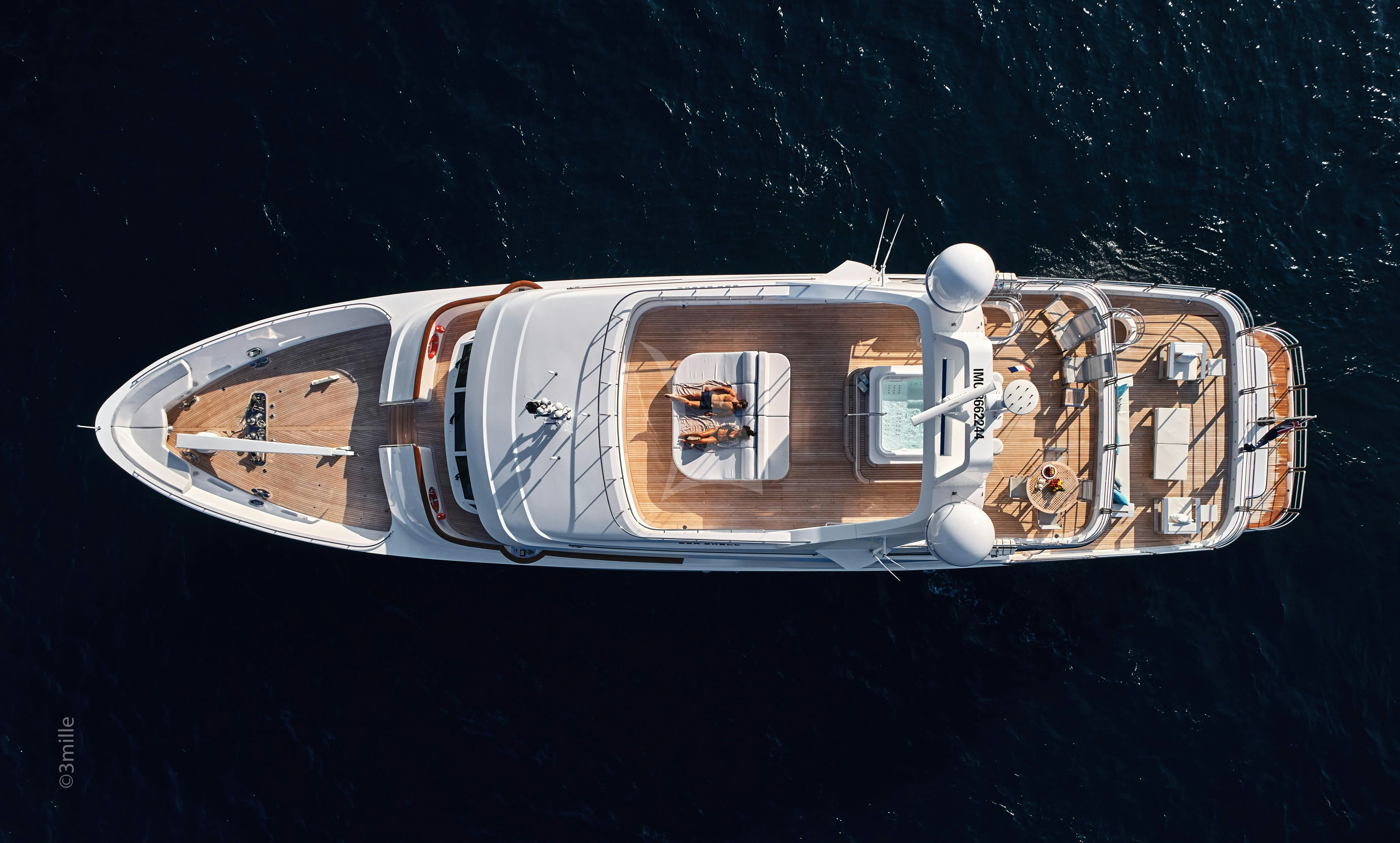 a close-up of a space ship aboard SEA SHELL Yacht for Charter