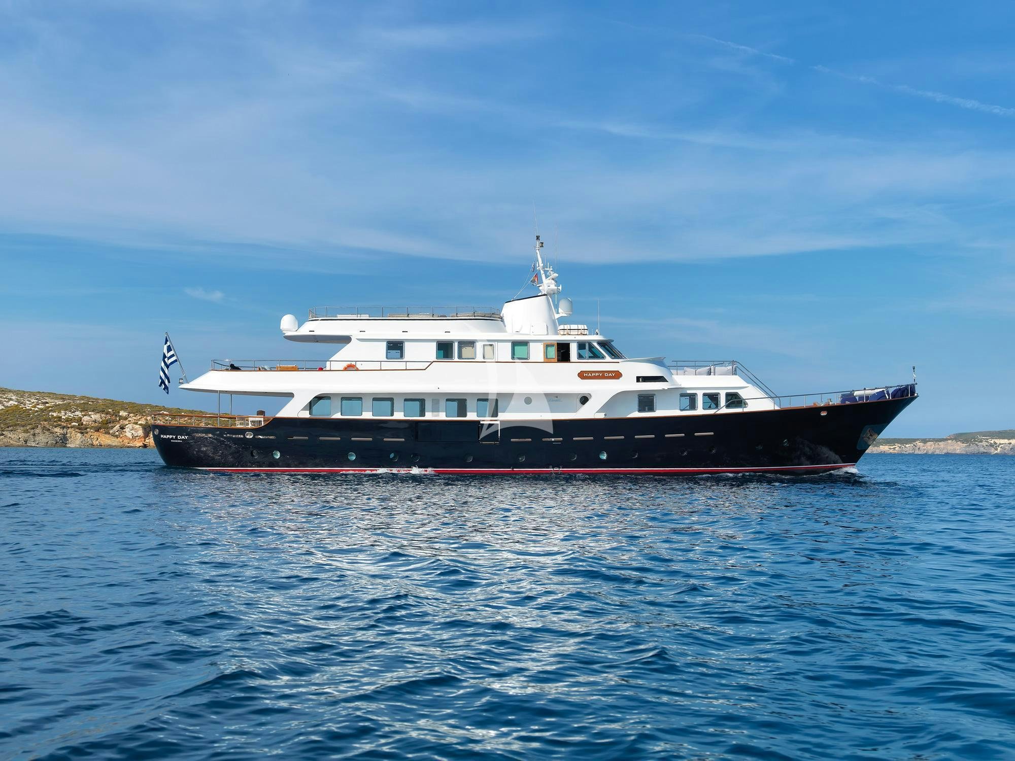 a boat on the water aboard SOUNION II Yacht for Charter