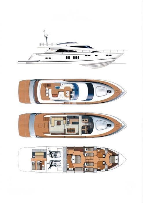 engineering drawing aboard JOLIDOR Yacht for Charter