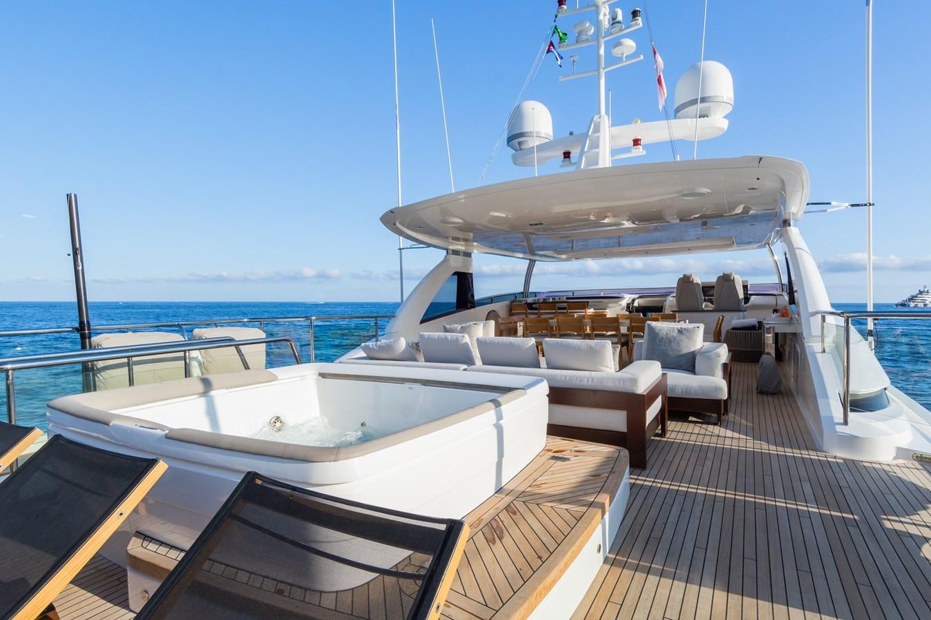 a boat on a deck aboard MINOR FAMILY AFFAIR Yacht for Charter