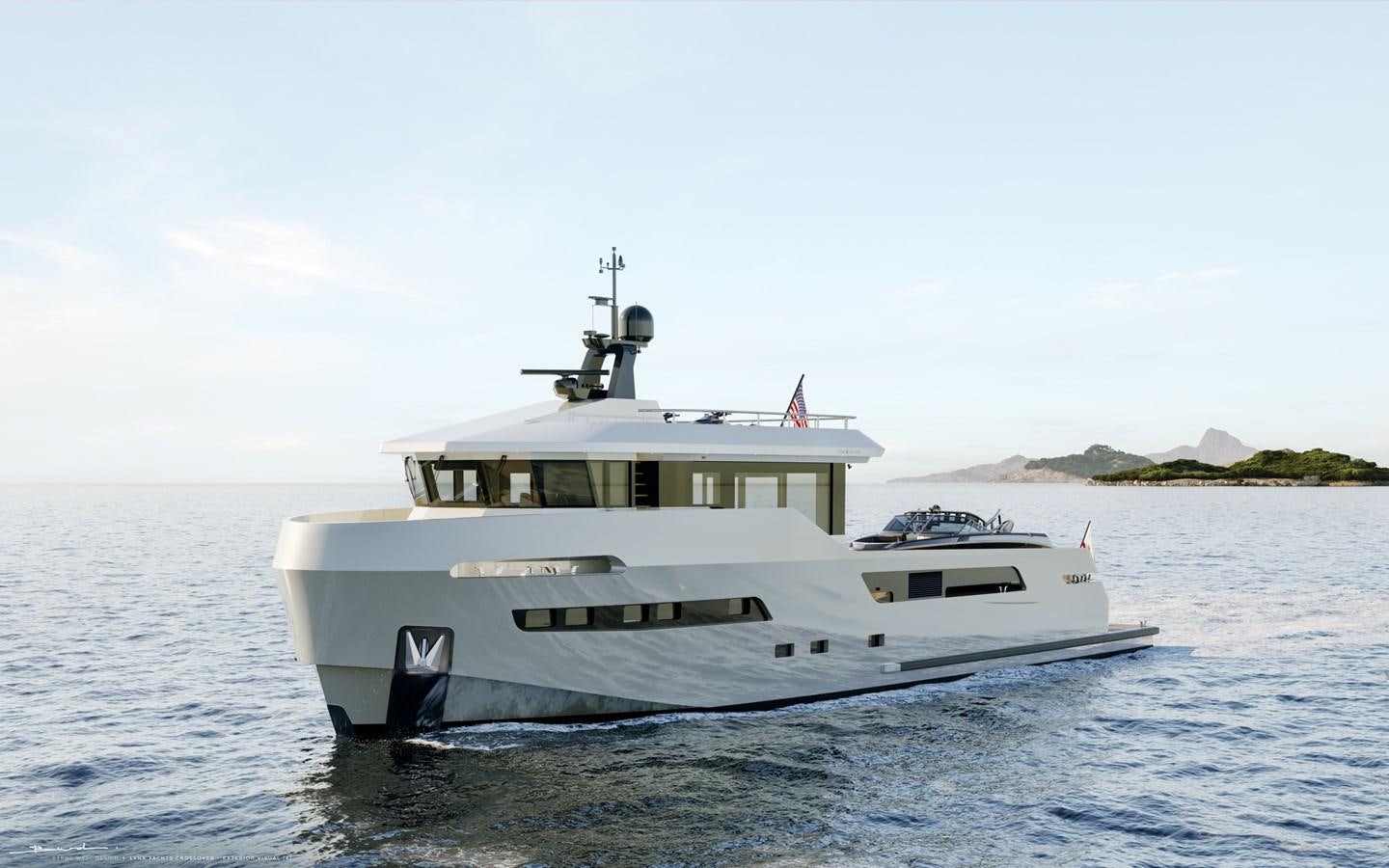 a boat in the water aboard CROSSOVER 27M Yacht for Sale