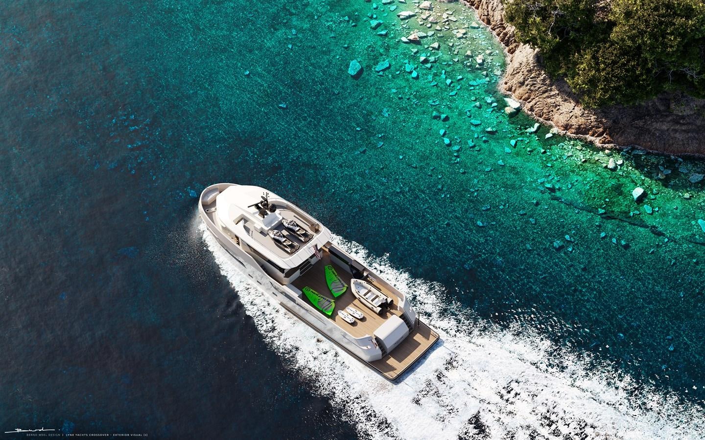 a boat on the water aboard CROSSOVER 27M Yacht for Sale