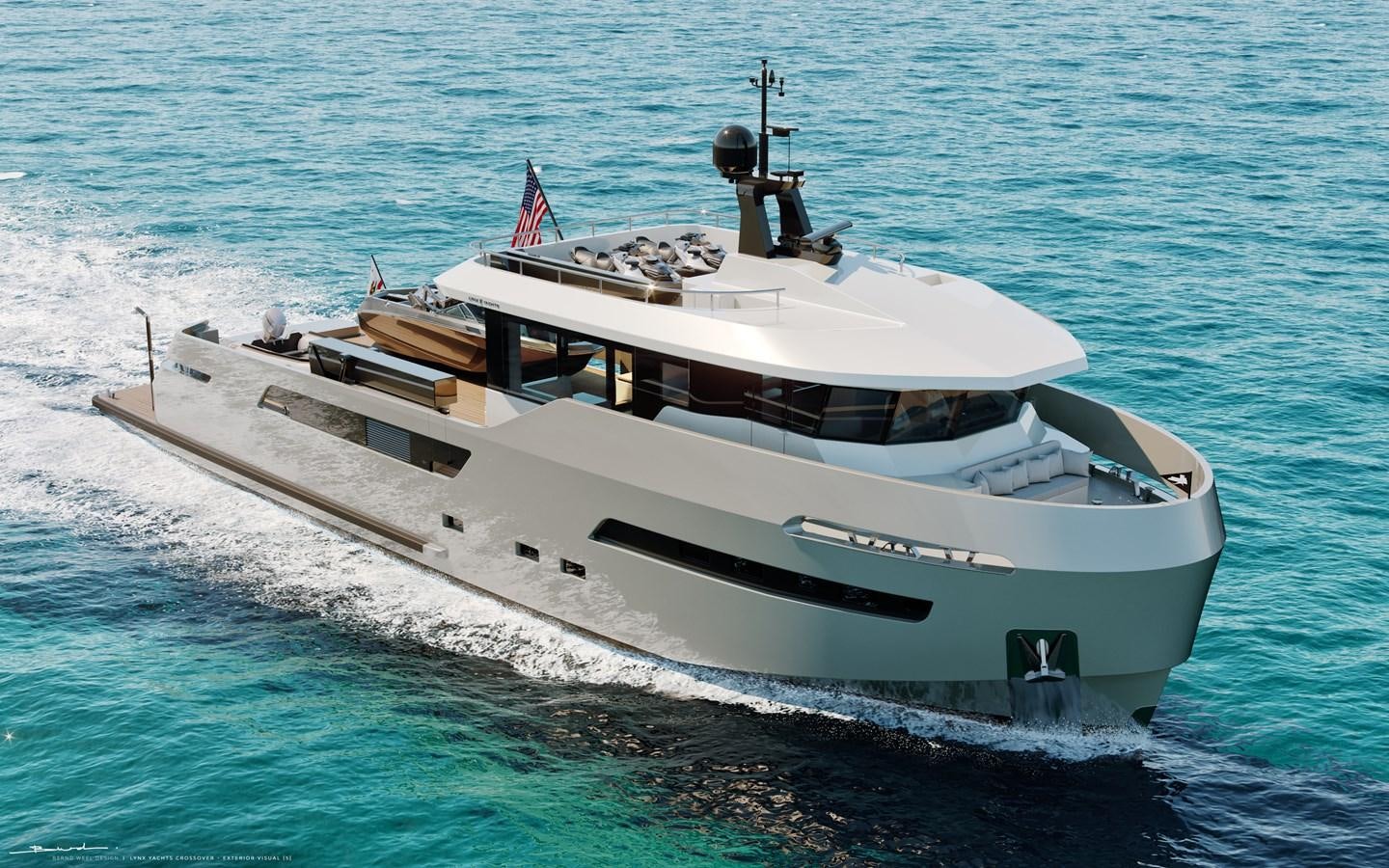 a boat on the water aboard CROSSOVER 27M Yacht for Sale