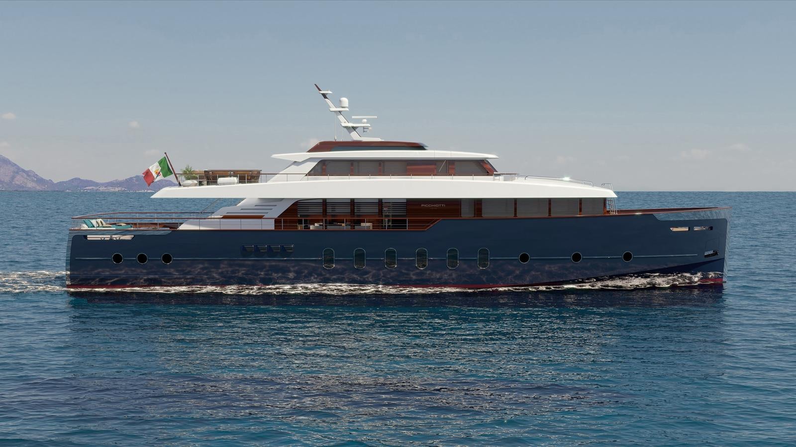a large boat on the water aboard GENTLEMAN 33 Yacht for Sale