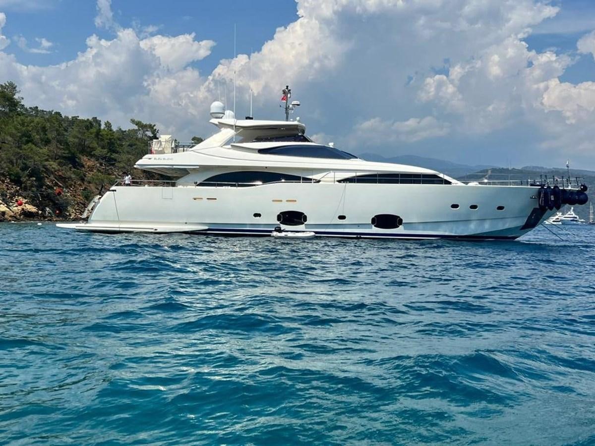 a white yacht in the water aboard BLEU BLANC Yacht for Sale
